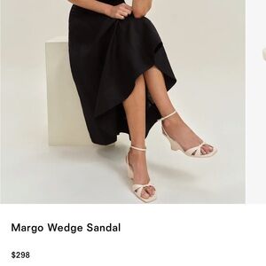 Reformation Margo Wedge Sandal in Almond Leather